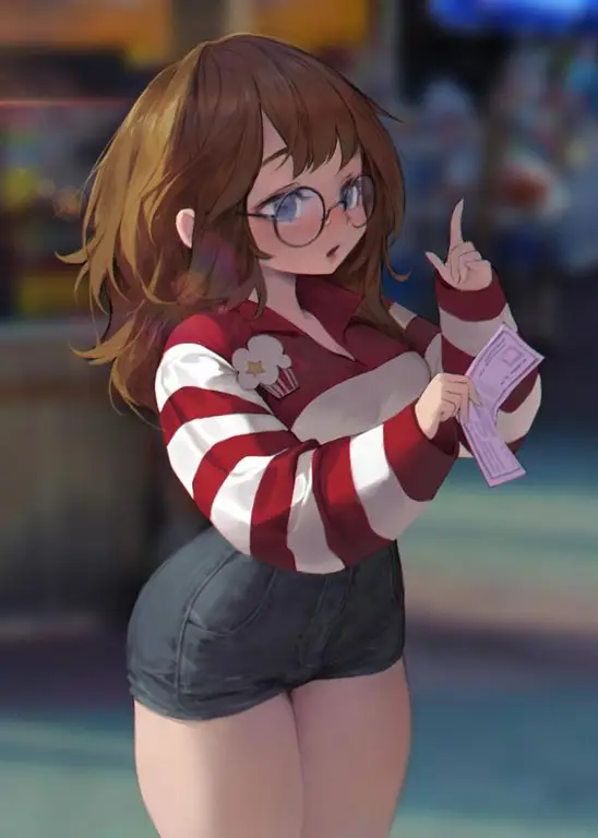 Gambar ilustrasi gadis anime dengan tubuh berisi Ilustrasi gadis anime gemuk