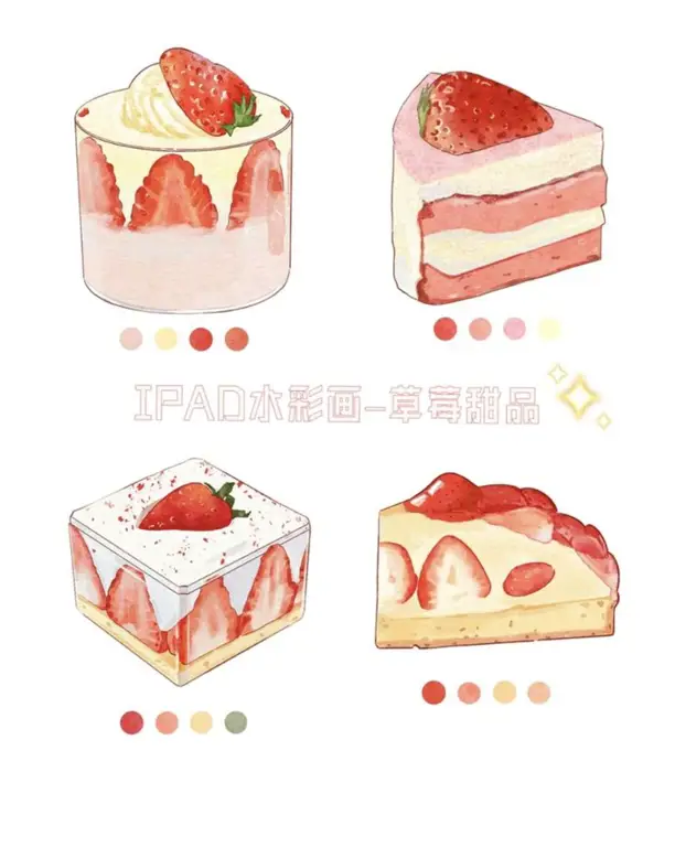 Ilustrasi Makanan Kawaii Ilustrasi makanan dengan gaya anime kawaii yang lucu
